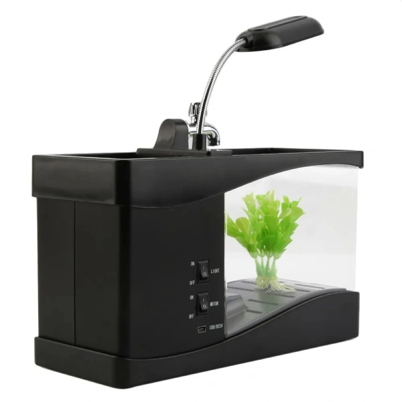 Petit Aquarium 3L de Bureau avec Horloge – Image 4